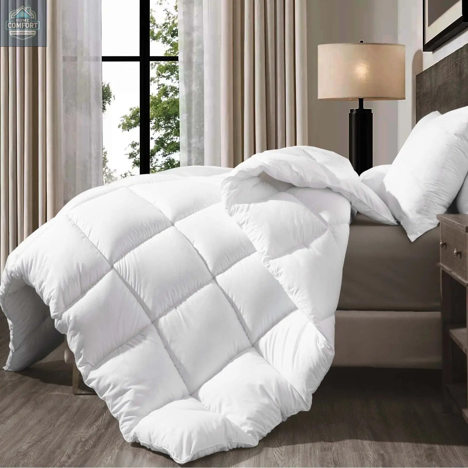 Kingsley Trend Queen Duvet Comforter Insert - Ultra Soft Box Stitched Queen Size Duvet, All Season White down Alternative Cozy Comforter with Corner Tabs, Queen 90X90