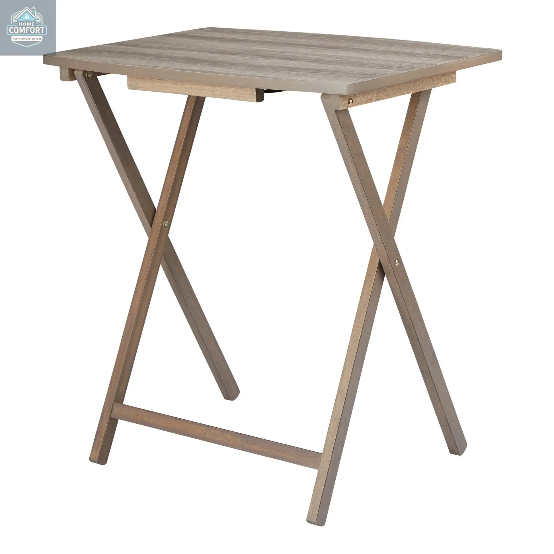 Mainstays Indoor Oversized Single Folding Tray Table, Rustic Gray, 26" X 23.6 X 17.7"