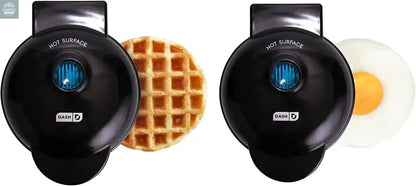 Mini Waffle Maker 3-Piece Set with Heart Waffle Maker & Mini Griddle – Compact Nonstick Breakfast Maker Gift Set DASH