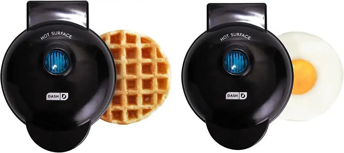 Mini Waffle Maker 3-Piece Set with Heart Waffle Maker & Mini Griddle – Compact Nonstick Breakfast Maker Gift Set DASH