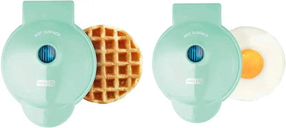 Mini Waffle Maker 3-Piece Set with Heart Waffle Maker & Mini Griddle – Compact Nonstick Breakfast Maker Gift Set 