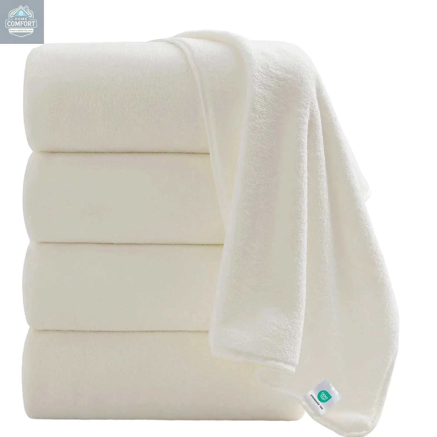 4 Pack Oversized Bath Sheet Towels 700 GSM Ultra Soft Cream Bath Towel Sette