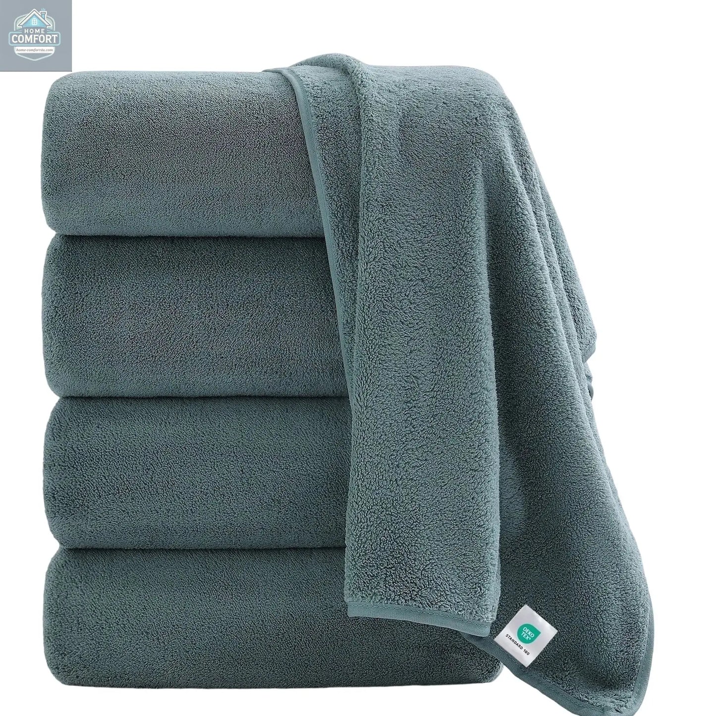 4 Pack Oversized Bath Sheet Towels 700 GSM Ultra Soft Blue Bath Towel Set