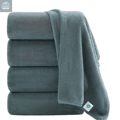 4 Pack Oversized Bath Sheet Towels 700 GSM Ultra Soft Blue Bath Towel Set