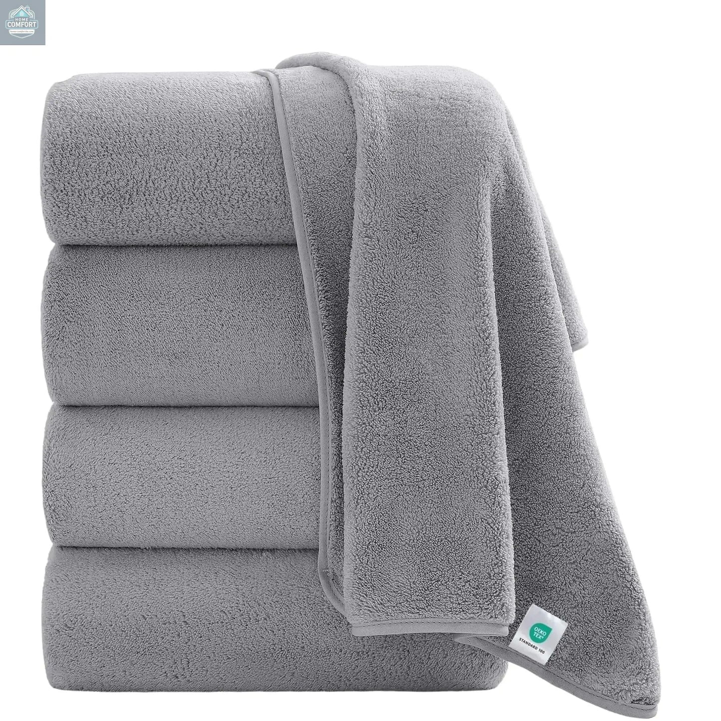 Oversized Bath Towel set 700 GSM Ultra Soft Gray Bath Towel Set