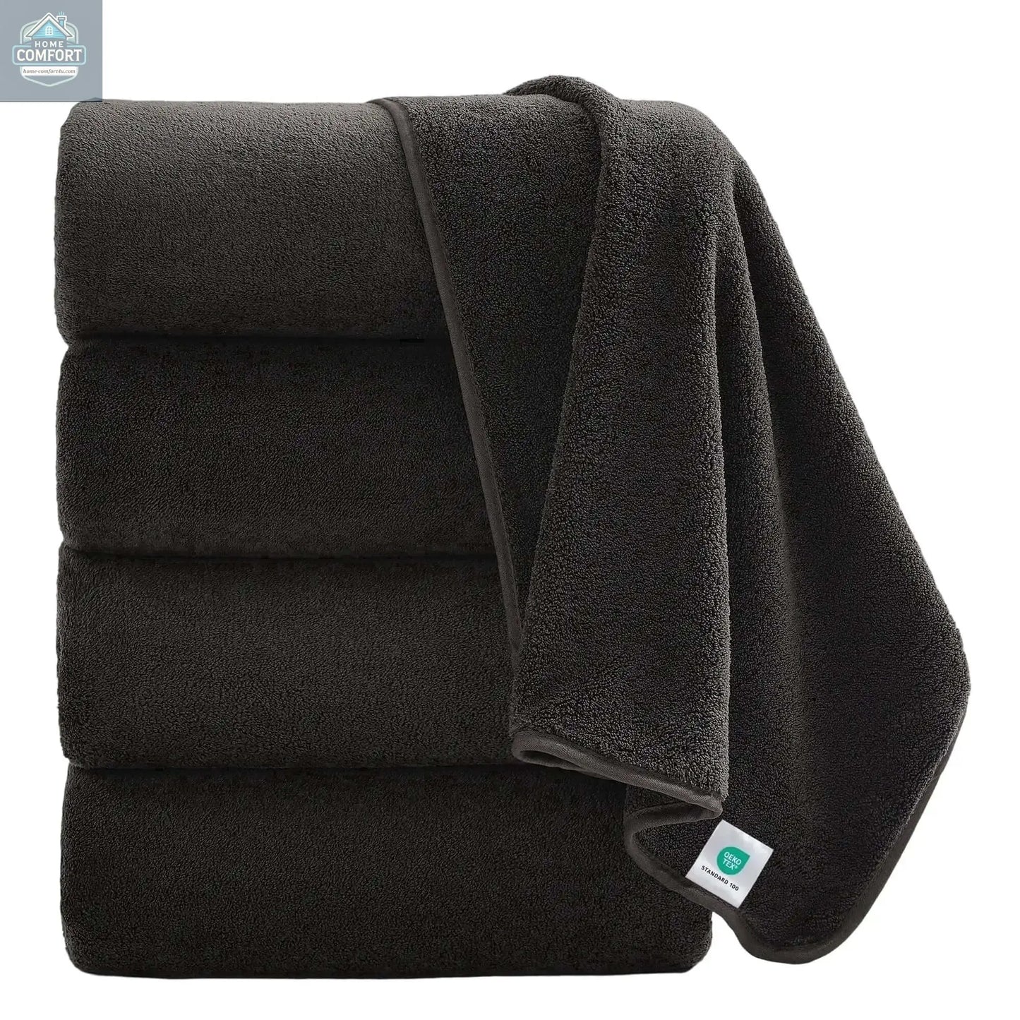 Oversized Bath Towel set 700 GSM Ultra Soft Black Bath Towel Set