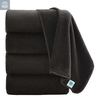 Oversized Bath Towel set 700 GSM Ultra Soft Black Bath Towel Set