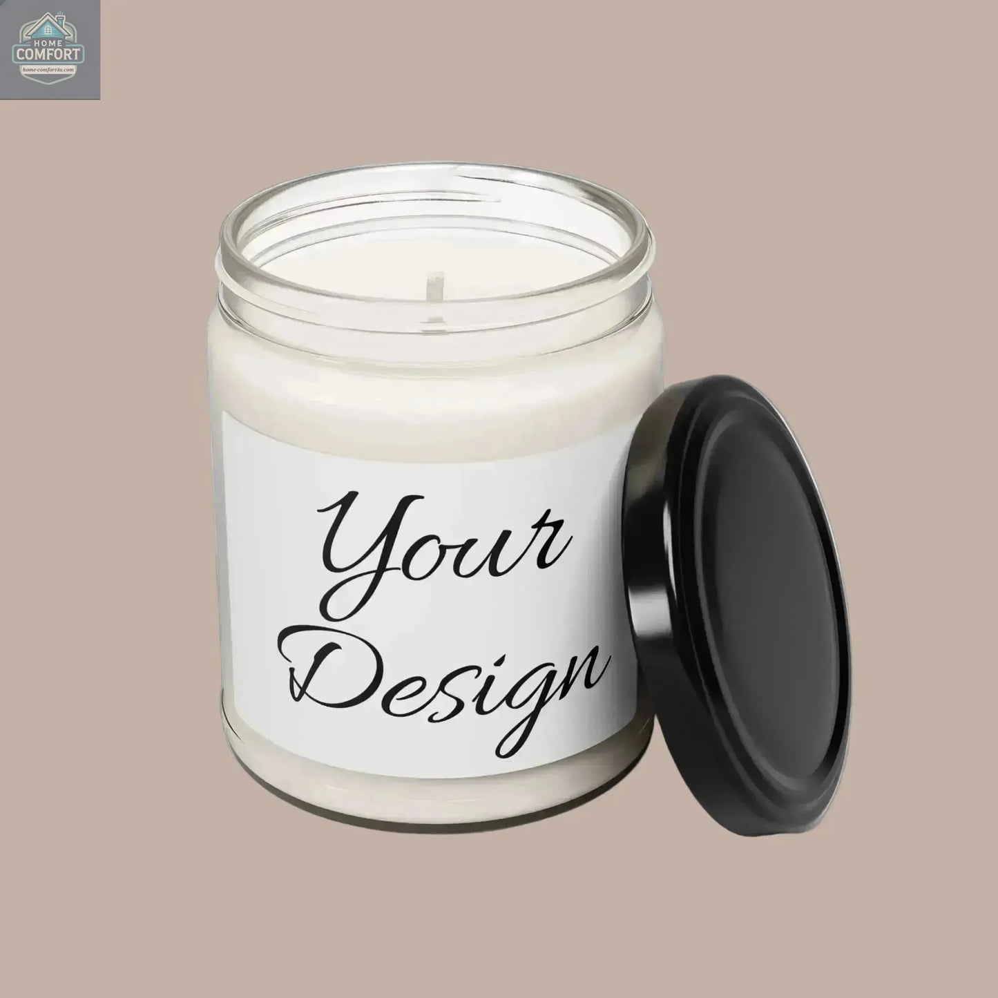 Personalized 9oz Soy Candle – Custom Label Candle, Your Design, Perfect Gift - Bless Your Heart & Home