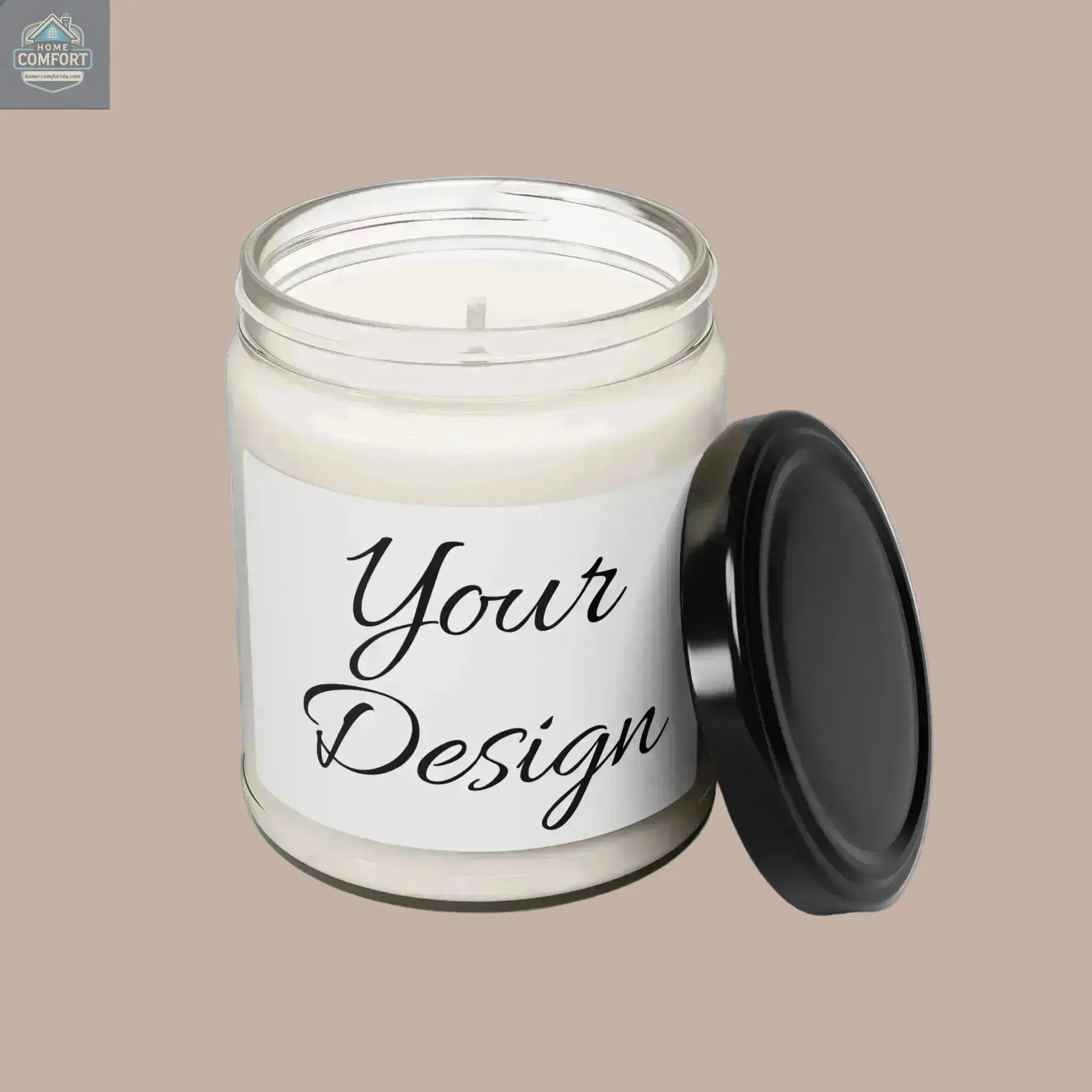 Personalized 9oz Soy Candle – Custom Label Candle, Your Design, Perfect Gift - Bless Your Heart & Home