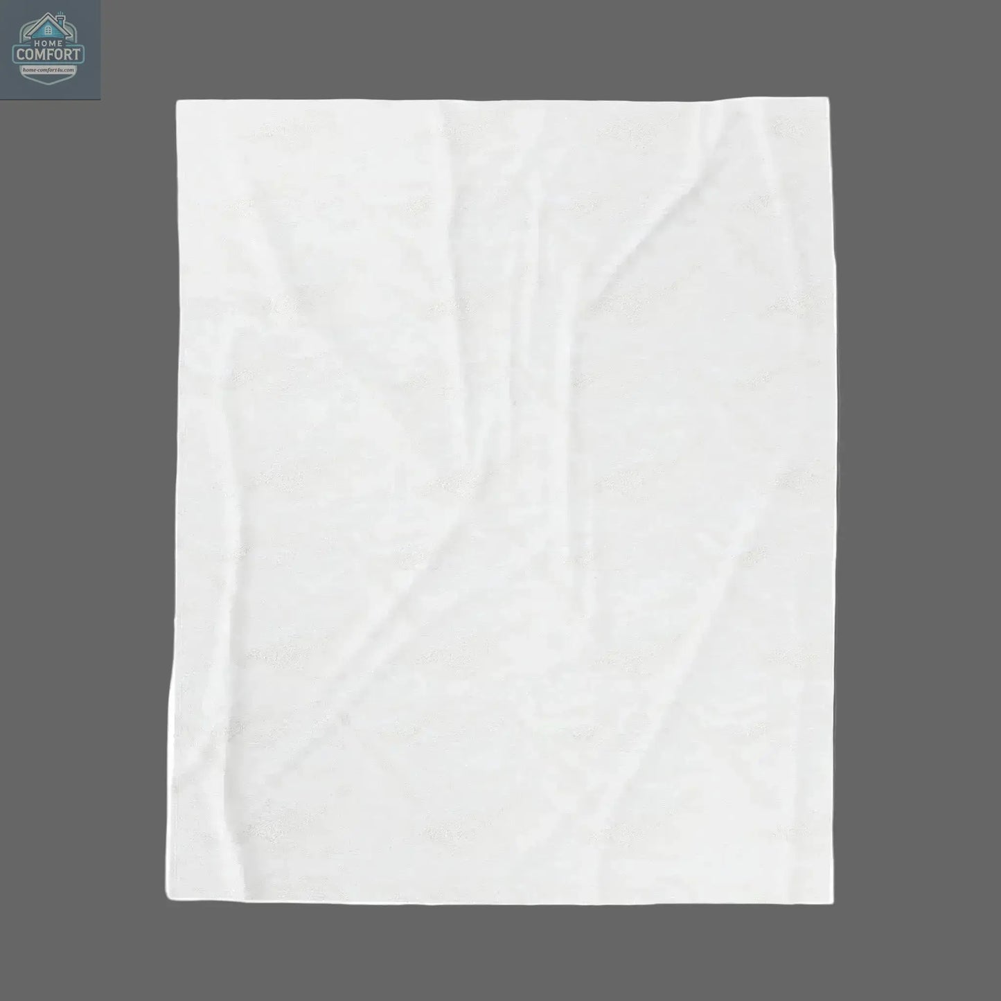Back view of personalized velveteen plush blanket showing soft neutral fabric and smooth texture
