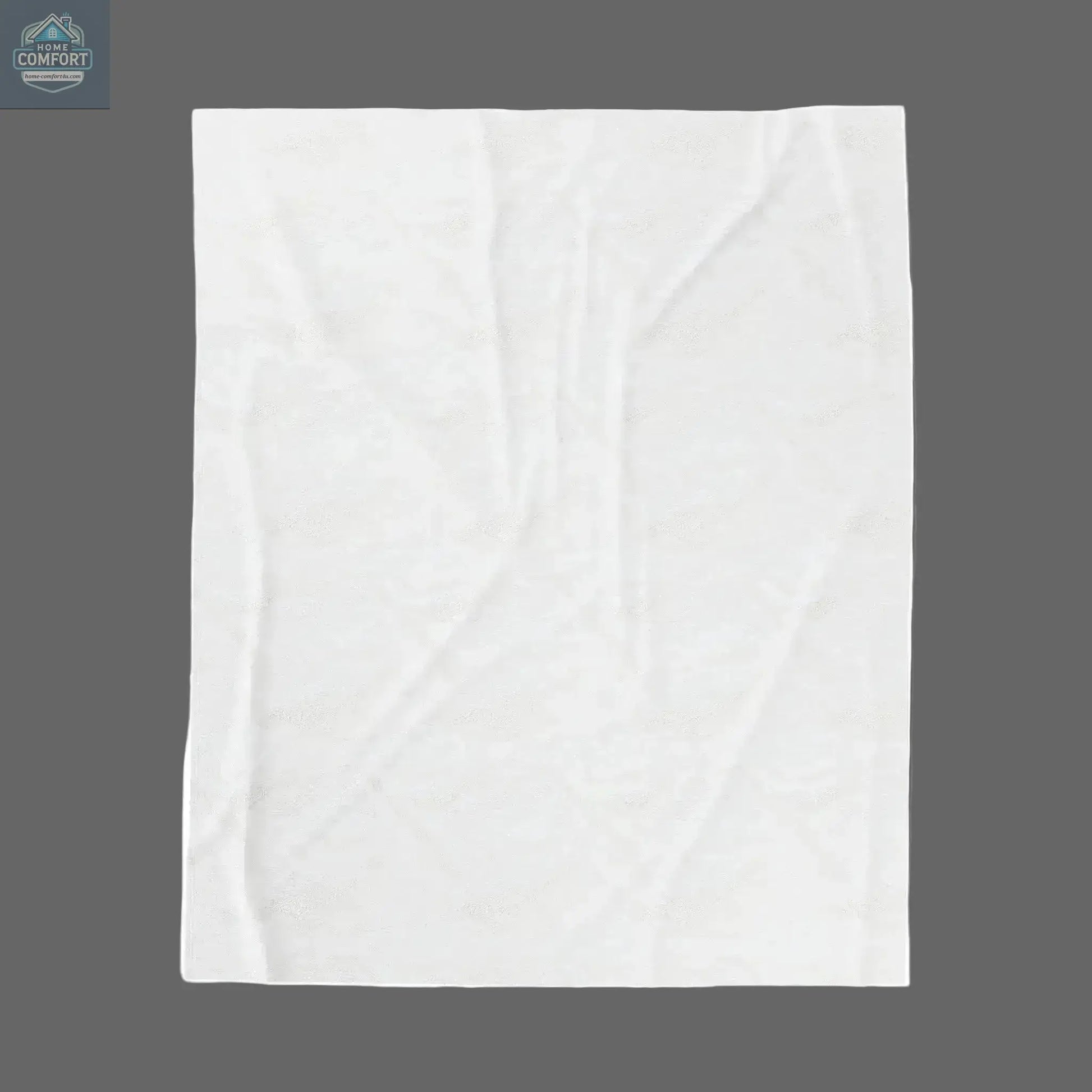 Back view of personalized velveteen plush blanket showing soft neutral fabric and smooth texture