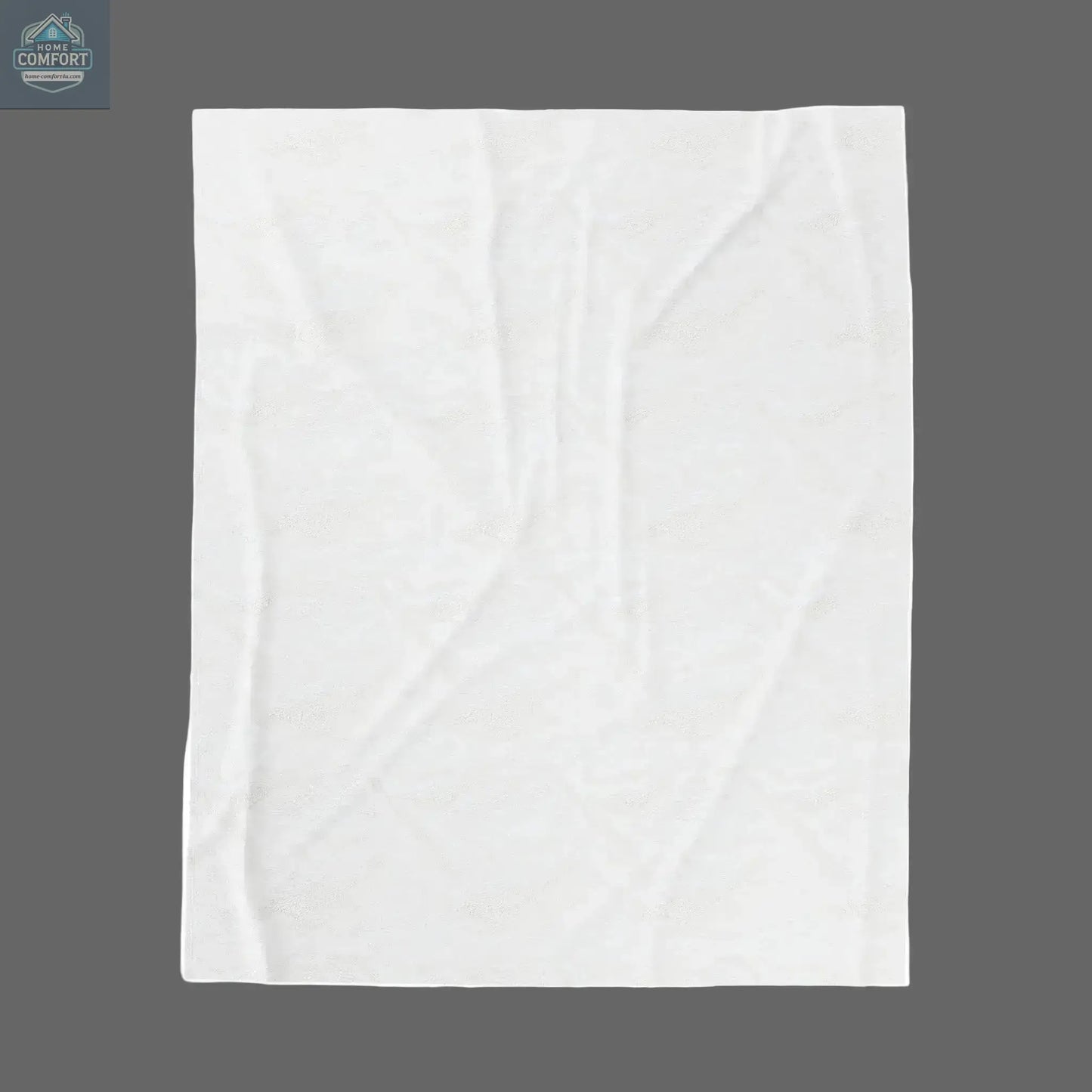 Back view of personalized velveteen plush blanket showing soft neutral fabric and smooth texture