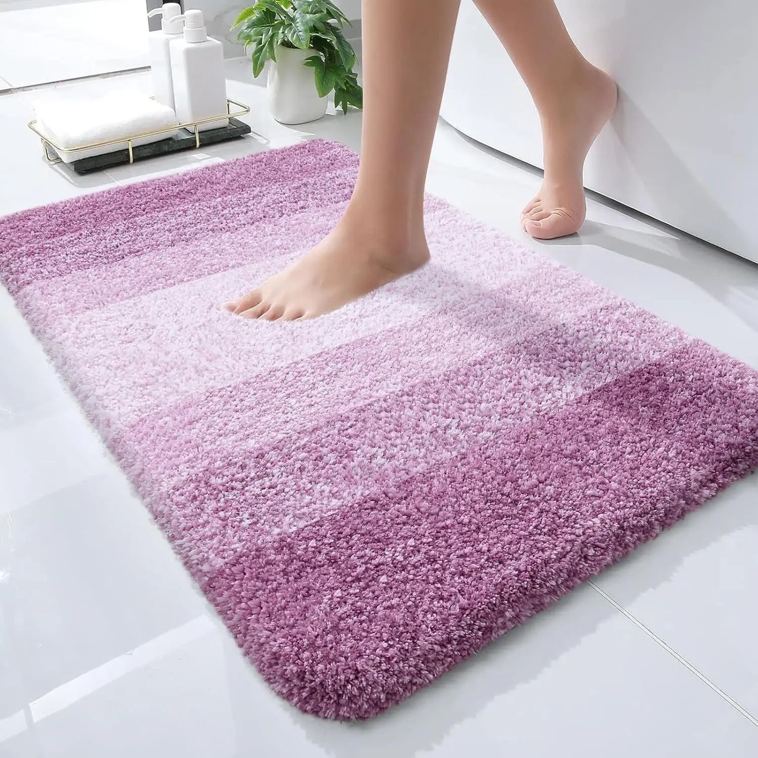 Extra Soft Bath Mat – Non-Slip, Absorbent Microfiber for Warmth & Comfort OLANLY