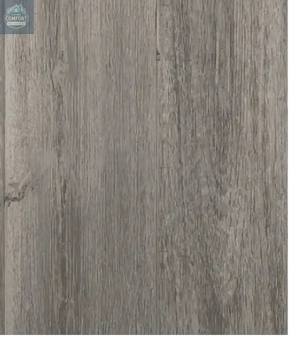 Close view of rustic gray wood grain surface of XL folding tray table
