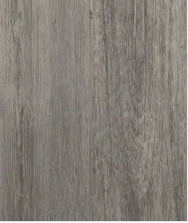 Close view of rustic gray wood grain surface of XL folding tray table