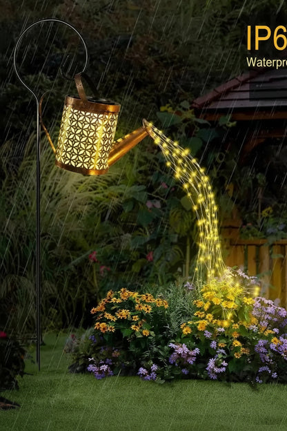 2 Pack Solar Watering Can with Lights,Solar Lanterns Outdoor Hanging Waterproof Garden Decor,Solar Lights Outdoor Garden Decorative,Retro Metal Solar Garden Lights Yard Decorations for Lawn Path Patio