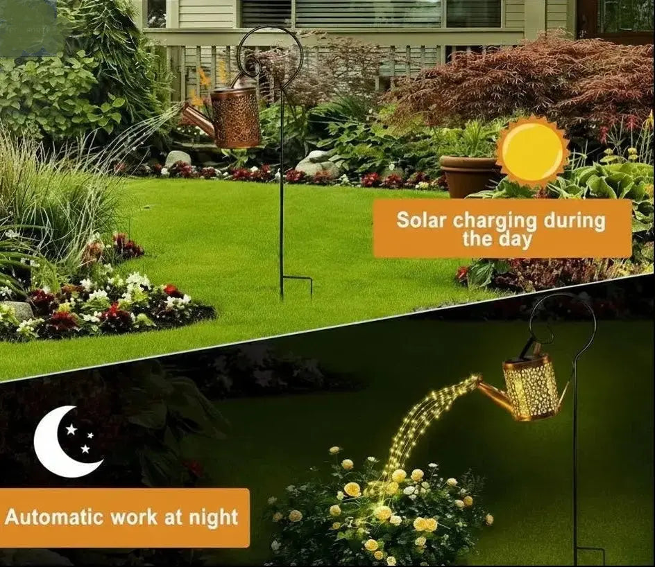 Solar Watering Can with Lights,Solar Lanterns Outdoor Hanging Waterproof Garden Decor,Solar Lights Outdoor Garden Decorative,Retro Metal Solar Garden Lights Yard Decorations for Lawn Path Patio