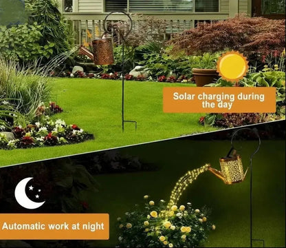 Solar Watering Can with Lights,Solar Lanterns Outdoor Hanging Waterproof Garden Decor,Solar Lights Outdoor Garden Decorative,Retro Metal Solar Garden Lights Yard Decorations for Lawn Path Patio