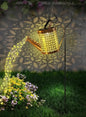 2 Pack Solar Watering Can with Lights,Solar Lanterns Outdoor Hanging Waterproof Garden Decor,Solar Lights Outdoor Garden Decorative,Retro Metal Solar Garden Lights Yard Decorations for Lawn Path Patio