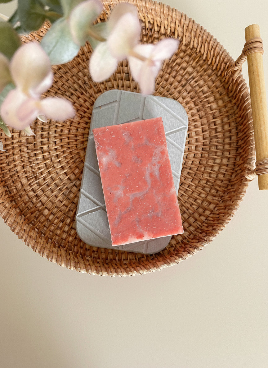 Stone Soap Dish Quick Dry Soap Holder with Geometric Design for Bathroom Sink Bless Your Heart & Home