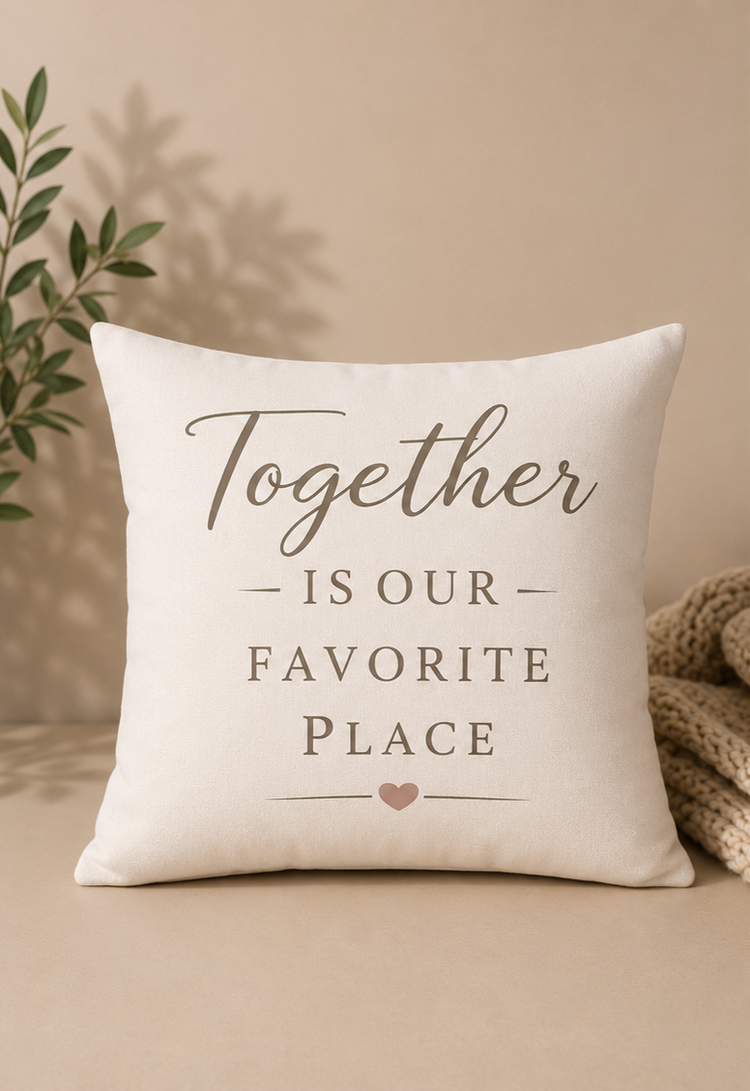 Together Is Our Favorite Place - Decorative Throw Pillow Bless Your Heart & Home