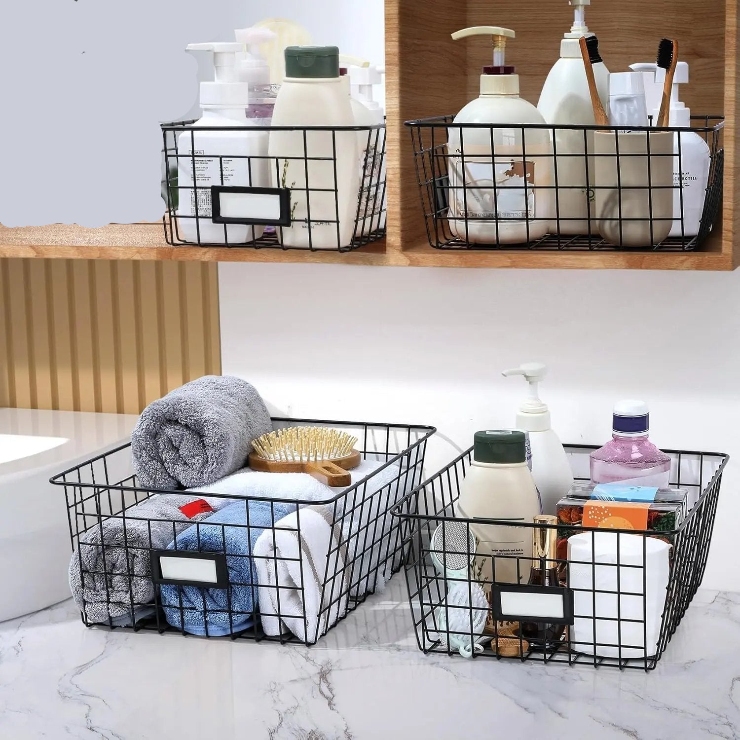 Versatile 6 Pack Wire Baskets for Ultimate Pantry Organization - Includes 2 XXLarge, 2 XLarge, and 2 Large Sizes