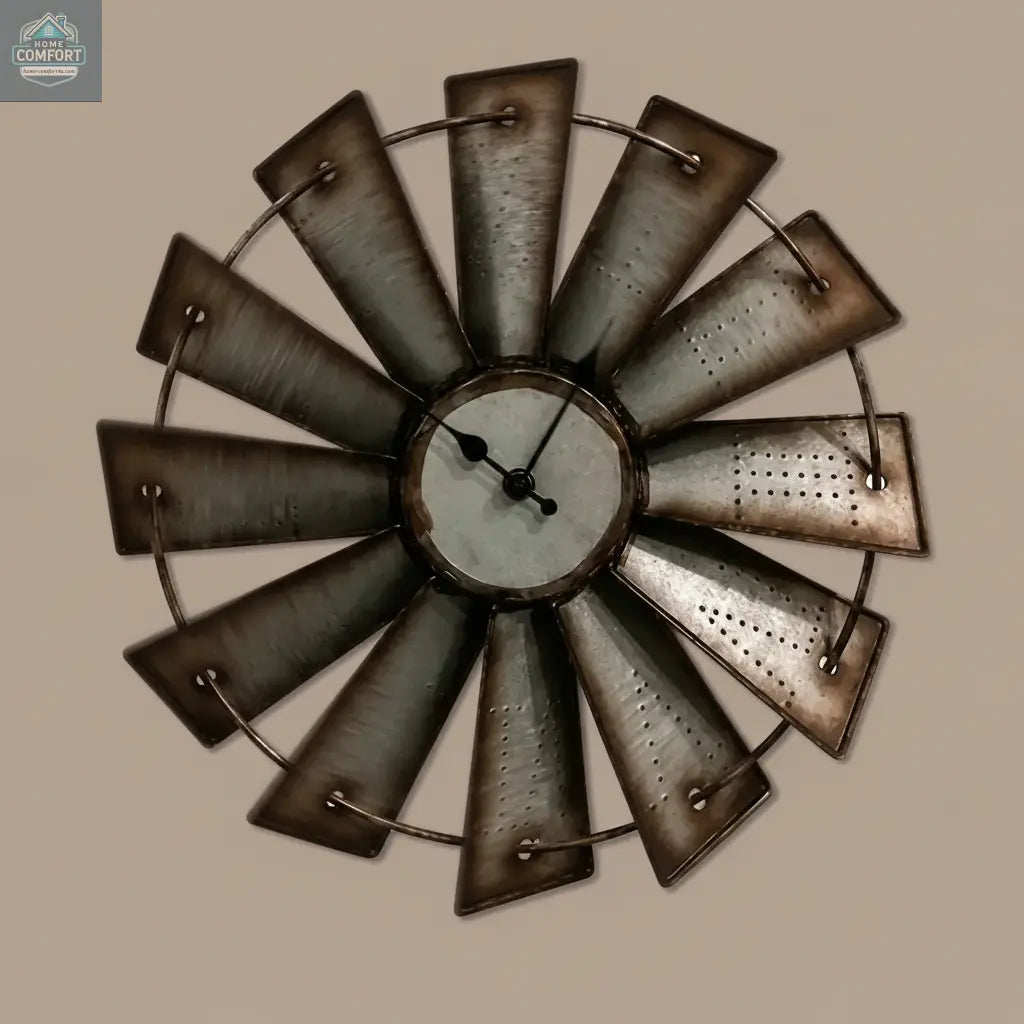 Decorative 14.5" wall clock with Roman numerals on a wall.