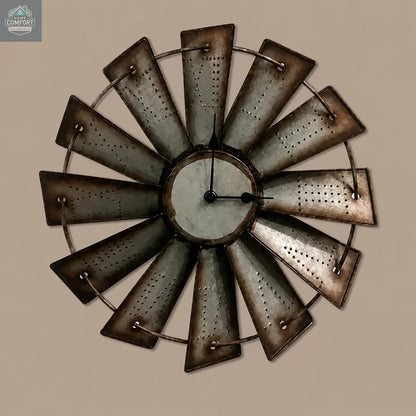 Decorative 14.5" wall clock with Roman numerals on a wall.